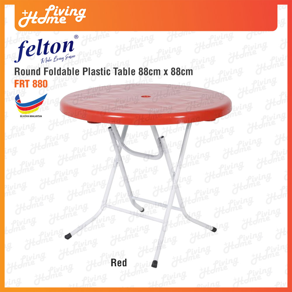 Felton Foldable Round Plastic Table FRT880 Red Felton Foldable Round Plastic Table FRT880 Red