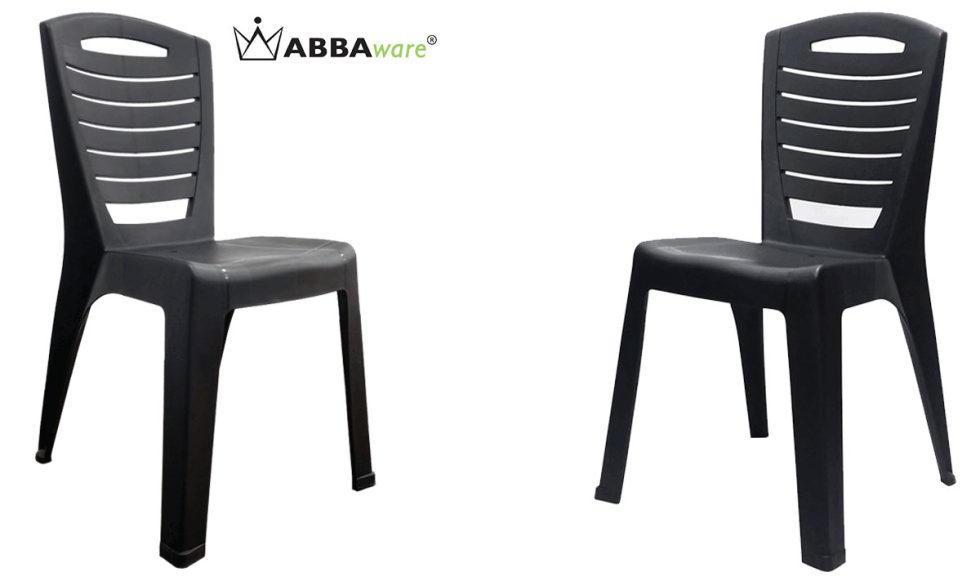 Modern Armless Plastic Dining Chair Abbaware 3115 Black Color Plastic