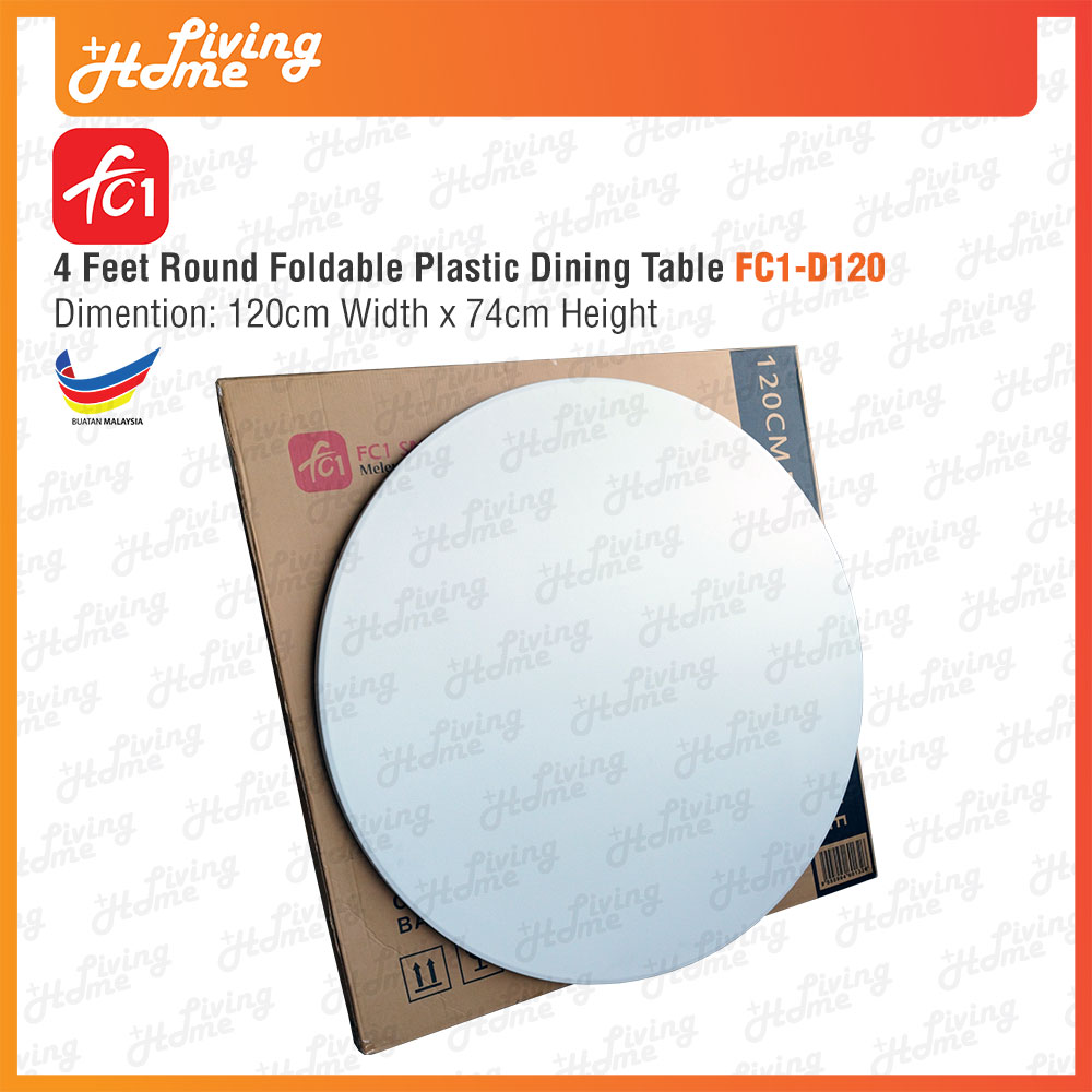 4 Feet Big Round Foldable Plastic Dining Table 01 4 Feet Big Round Foldable Plastic Dining Table 01