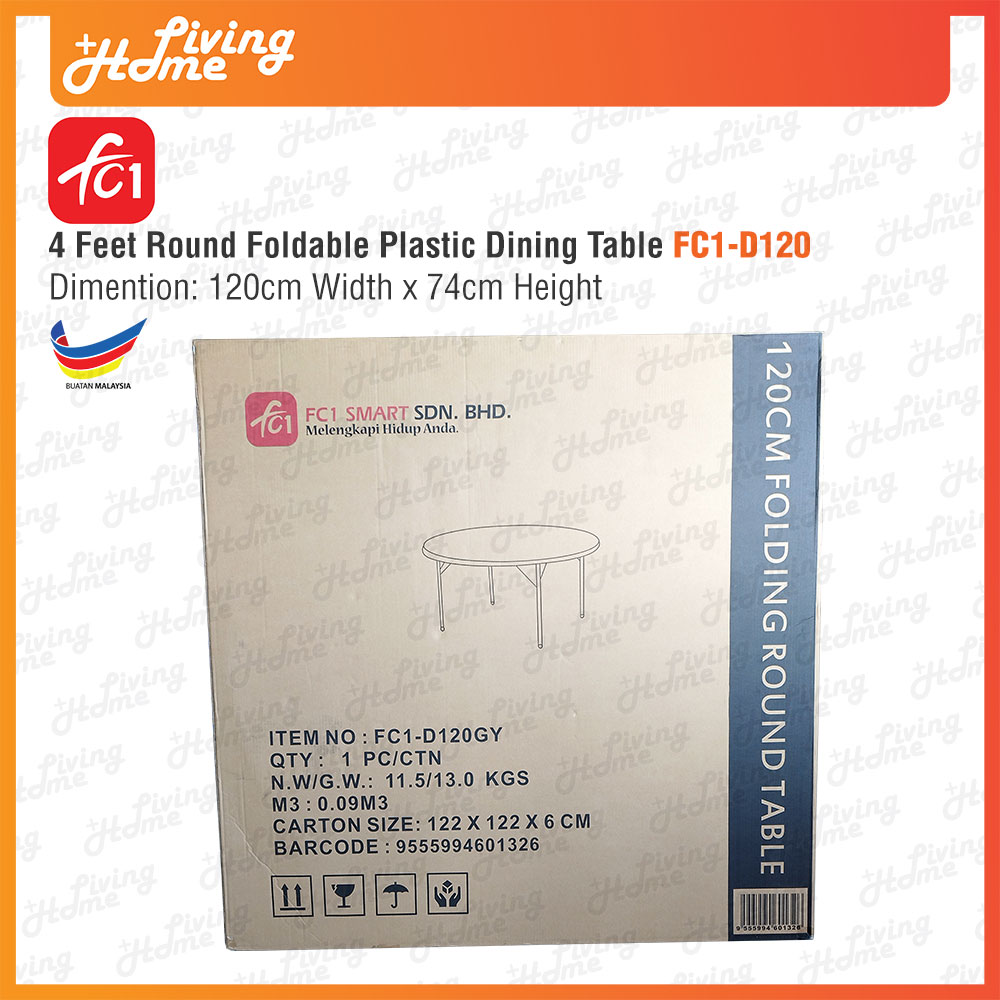 4 Feet Big Round Foldable Plastic Dining Table 02 4 Feet Big Round Foldable Plastic Dining Table 02