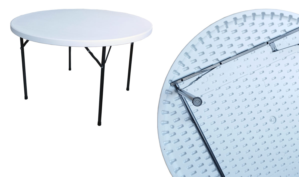 4 Feet Round Foldable Plastic Dining Table FC1-D120 Banner