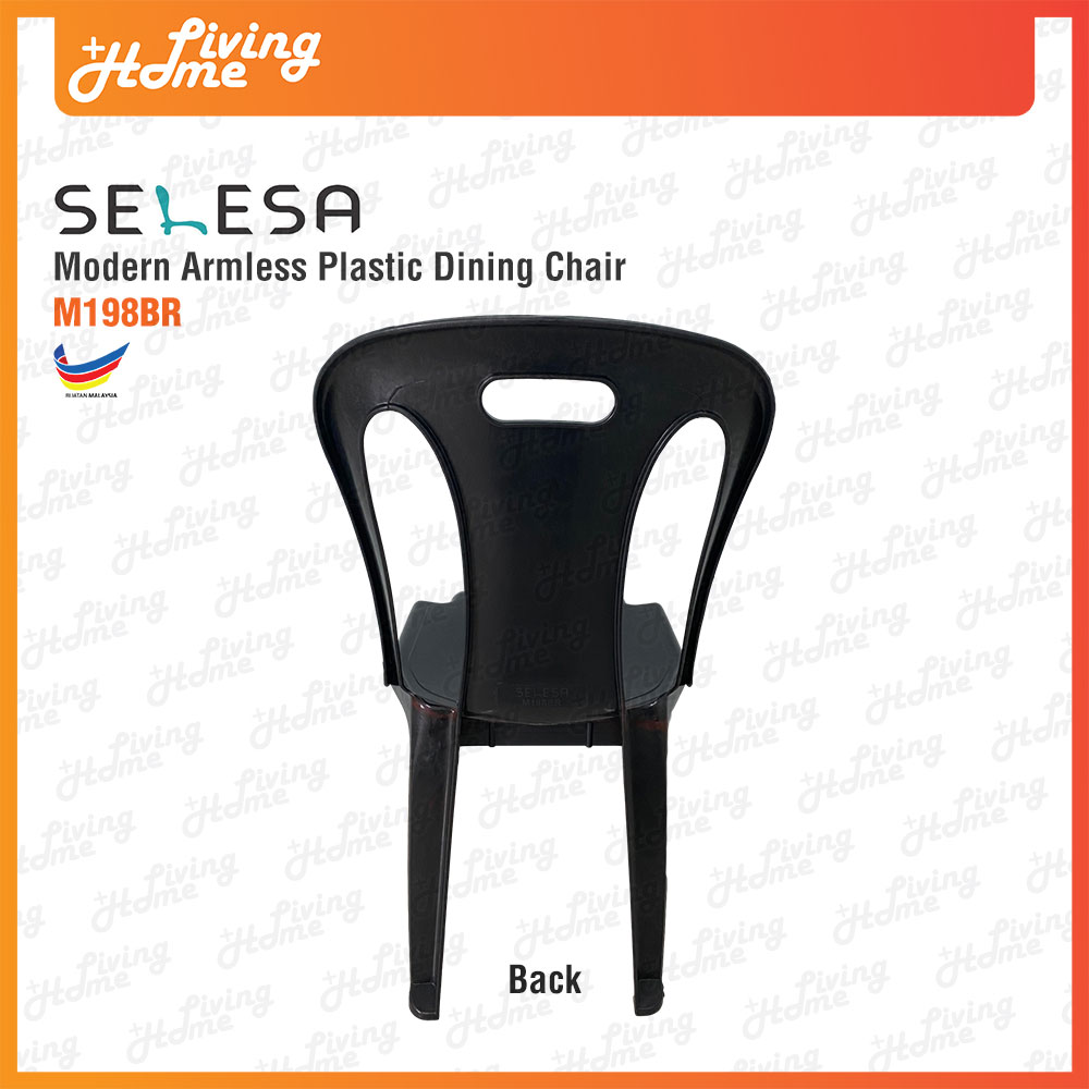 Modern Armless Stackable Plastic Dining Chair Selesa M198BR Black Color 01 Modern Armless Stackable Plastic Dining Chair Selesa M198BR Black Color 01