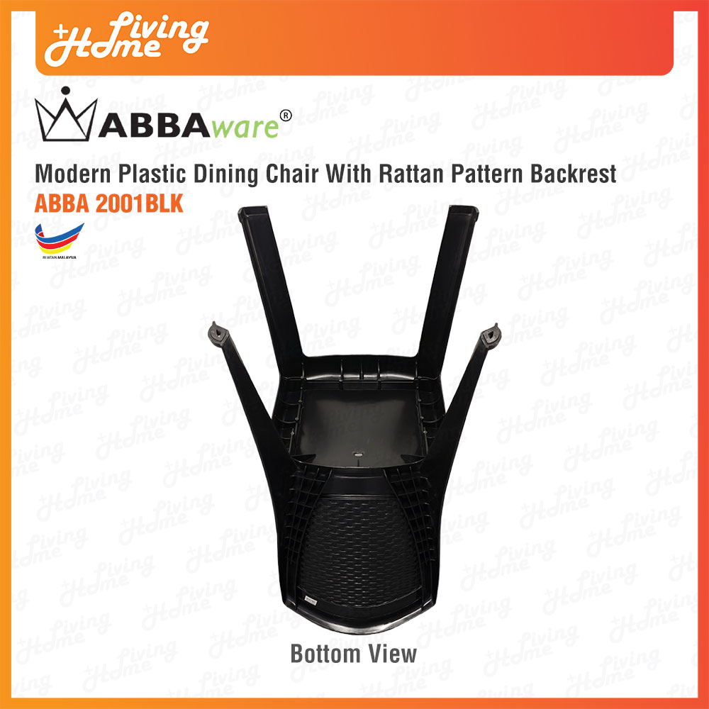 Plastic Dining Chair Rattan Backrest Abbaware 2004 Black Brown Color 06 Plastic Dining Chair Rattan Backrest Abbaware 2004 Black Brown Color 06