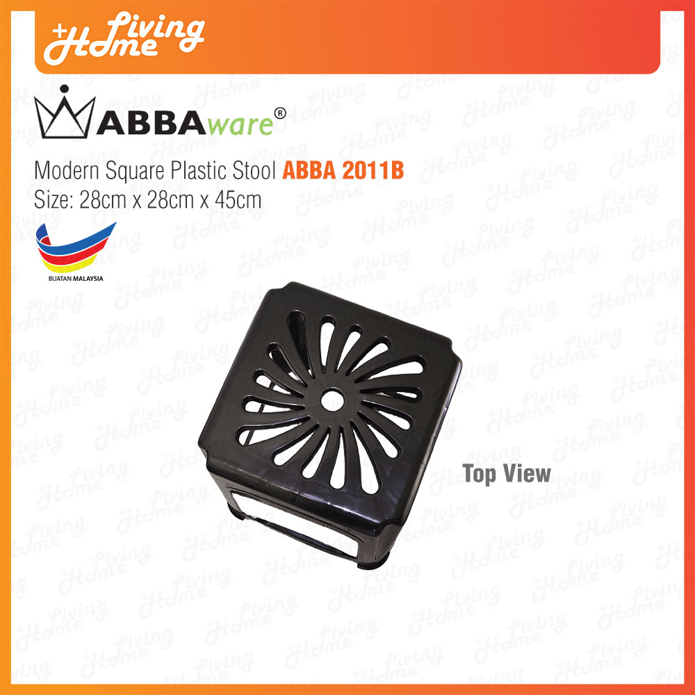 Modern Square Plastic Stool Black Color Abbaware 2011B-05 Modern Square Plastic Stool Black Color Abbaware 2011B-05