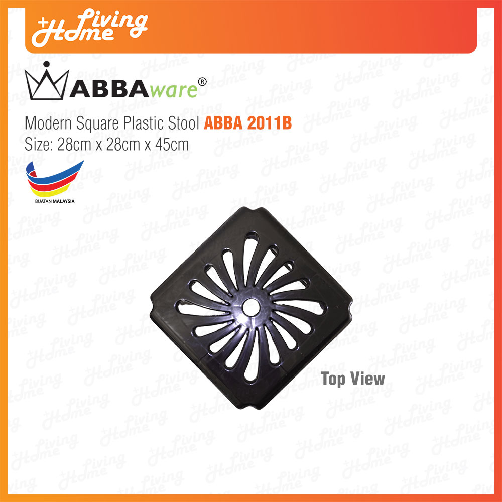 Modern Square Plastic Stool Black Color Abbaware 2011B-06 Modern Square Plastic Stool Black Color Abbaware 2011B-06