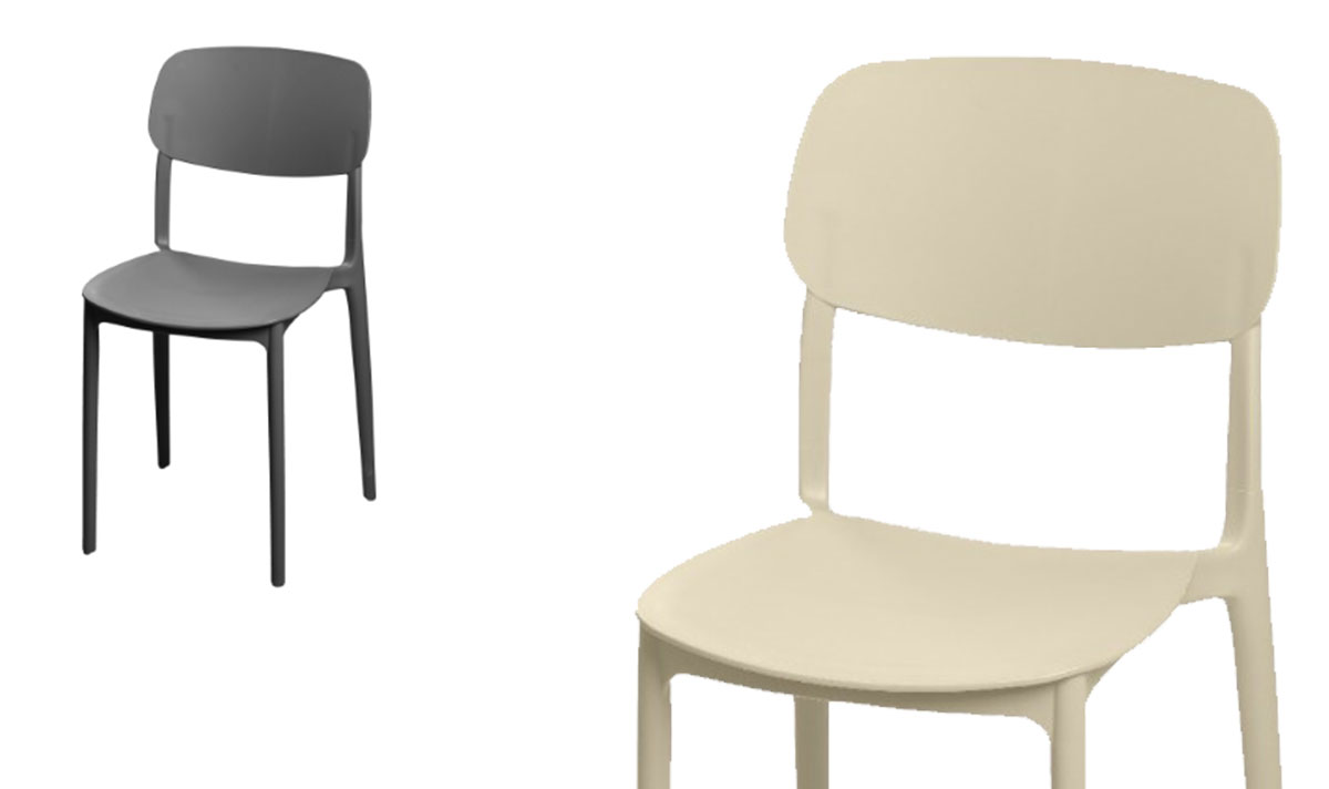 Felton Plastic Dining Chair Valentino Chair Dark Grey Ivory White