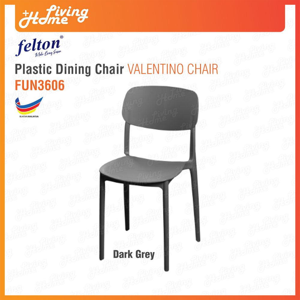 Felton Plastic Dining Chair Valentino FUN3606 Dark Grey Felton Plastic Dining Chair Valentino FUN3606 Dark Grey