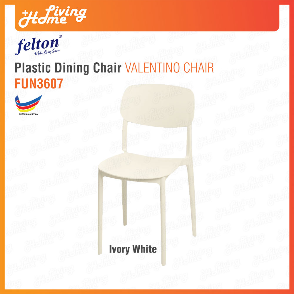 Felton Plastic Dining Chair Valentino FUN3607 Ivory White Felton Plastic Dining Chair Valentino FUN3607 Ivory White